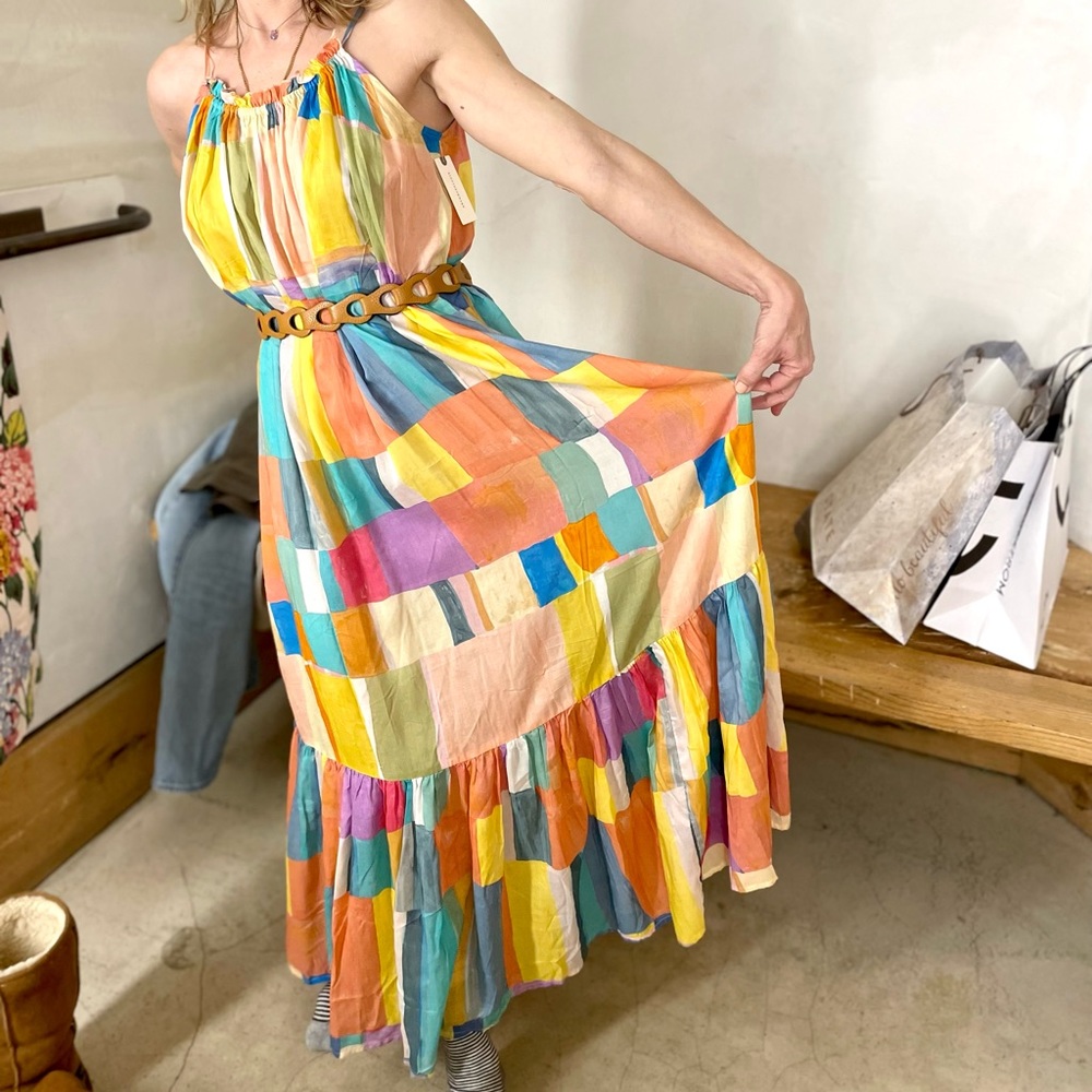 Anthropologie watercolor dress XS.